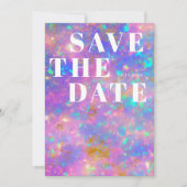 Moderne Gouden Opal Steen Minimalistische Eenvoudi Save The Date (Voorkant)