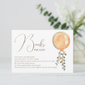 Moderne gouden oranje ballon brengt een boek mee informatiekaartje (Staand voorkant)