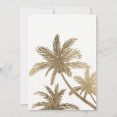 Moderne gouden palmbomen elegante bewaar de datum save the date (Achterkant)