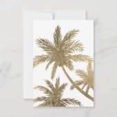 Moderne gouden palmbomen tropisch bruidsmeisje kaart (Achterkant)