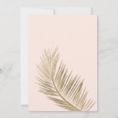 Moderne gouden palmboom elegante bewaar de datum r save the date (Achterkant)