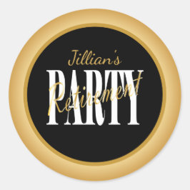 Moderne Gouden Pensioen Party Stickers
