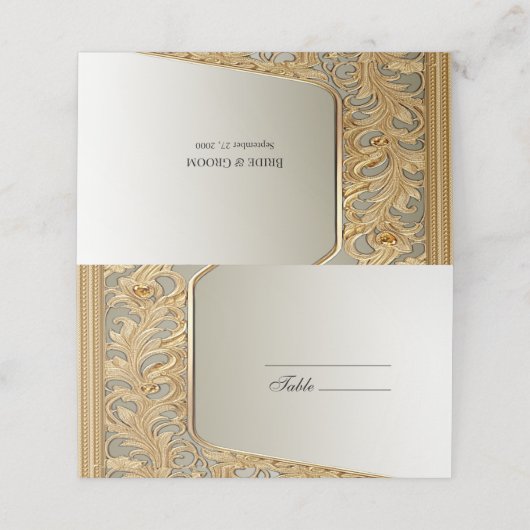 Moderne gouden  plaatskaart plaatskaartje (Buitenkant ongevouwen)