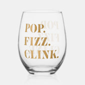 Moderne gouden Pop Fizz Clink Wijnglas Zonder Voet (Voorkant)