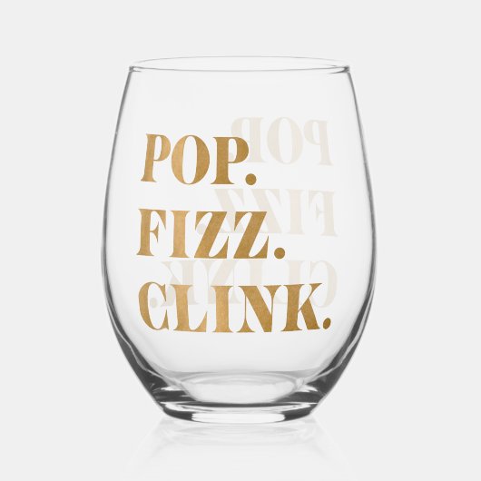 Moderne gouden Pop Fizz Clink Wijnglas Zonder Voet (Voorkant)