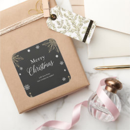 Moderne Gouden Prettig Kerstfeest Sticker