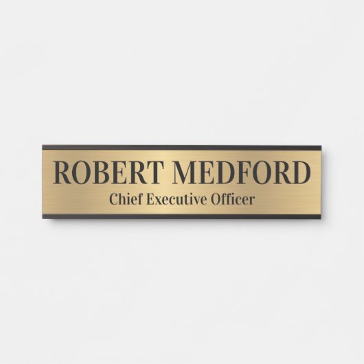 Moderne gouden professionele deur bord naamplaat (Voorkant)