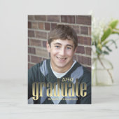 Moderne gouden QR-code afstudeerkaart aangepast Kaart (Staand voorkant)