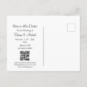 Moderne gouden QR-code foto Sla de datum op Aankondigingskaart (Achterkant)