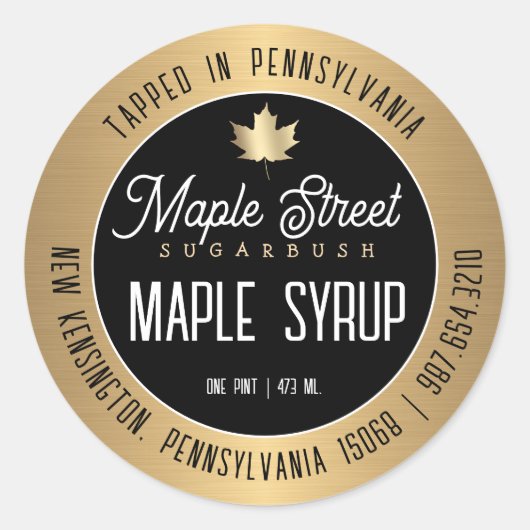 Moderne gouden rand en etiket met ledemaatstroop (Voorkant)