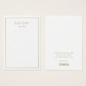 Moderne gouden rand wit oorklaar juwelenscherm visitekaartje (Voorkant /achterkant)