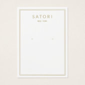 Moderne gouden rand wit oorklaar juwelenscherm visitekaartje (Voorkant)