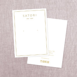 Moderne gouden rand wit oorklaar juwelenscherm visitekaartje