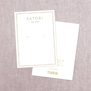 Moderne gouden rand wit oorklaar juwelenscherm visitekaartje