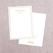 Moderne gouden rand wit oorklaar juwelenscherm visitekaartje