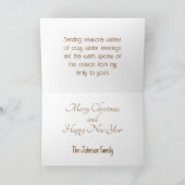 Moderne gouden rendieren feestdagen kaart (Binnen)