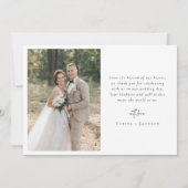 Moderne gouden repeterende foto bruiloft bedankkaart (Achterkant)