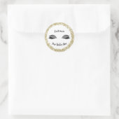 Moderne Gouden Ring Zilver Glitters Make-up Wimper Ronde Sticker (Tas)