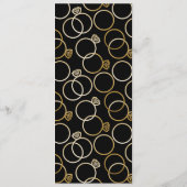 Moderne gouden ringen Aangepaste bruiloft Menu Zwa (Achterkant)