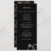 Moderne gouden ringen Aangepaste bruiloft Menu Zwa (Voorkant / Achterkant)