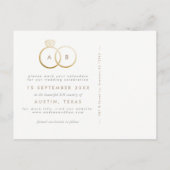 Moderne gouden ringen Bewaar het Date Briefkaart (Achterkant)