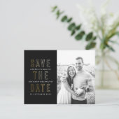 Moderne gouden ringen Bewaar het Date Briefkaart (Staand voorkant)