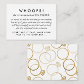 Moderne gouden ringen huwelijksfout correctie informatiekaartje (Voorkant / Achterkant)