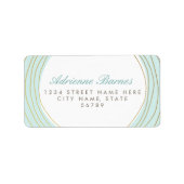 Moderne gouden ringen Lichte Aqua Adresetiketten Etiket (Voorkant)