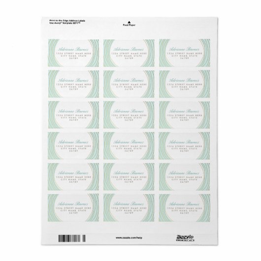 Moderne gouden ringen Lichte Aqua Adresetiketten Etiket (Full Sheet)
