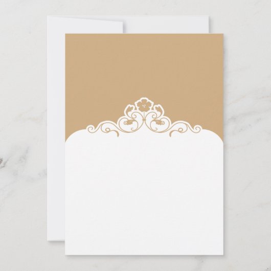 Moderne gouden ringen met kant legant bruiloft kaart (Achterkant)