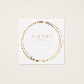 Moderne gouden ringen oordekkaart vierkante visitekaartjes (Voorkant)