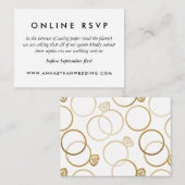 Moderne gouden ringen Trouw online RSVP kaart (Voorkant / Achterkant)
