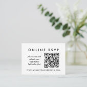 Moderne gouden ringzegens online QR-code RSVP Informatiekaartje (Staand voorkant)