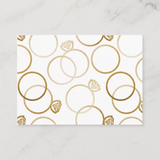 Moderne gouden ringzegens online QR-code RSVP Informatiekaartje (Achterkant)