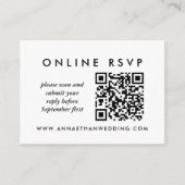 Moderne gouden ringzegens online QR-code RSVP Informatiekaartje (Voorkant)