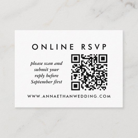 Moderne gouden ringzegens online QR-code RSVP Informatiekaartje (Voorkant)