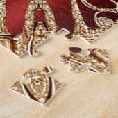 Moderne gouden rode bloem legpuzzel (Zijkant)