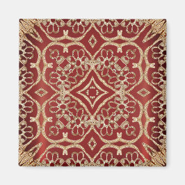 Moderne gouden rode bloem magneet