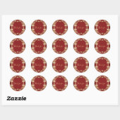 Moderne gouden rode bloem sticker (Vel)