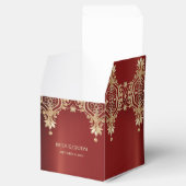 Moderne Gouden Rode Bloemen Favoriete Doos Bedankdoosjes (Geopend)