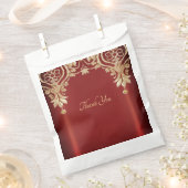 Moderne Gouden Rode Bloemen Favoriete Zak Bedankzakje (Geknipt)