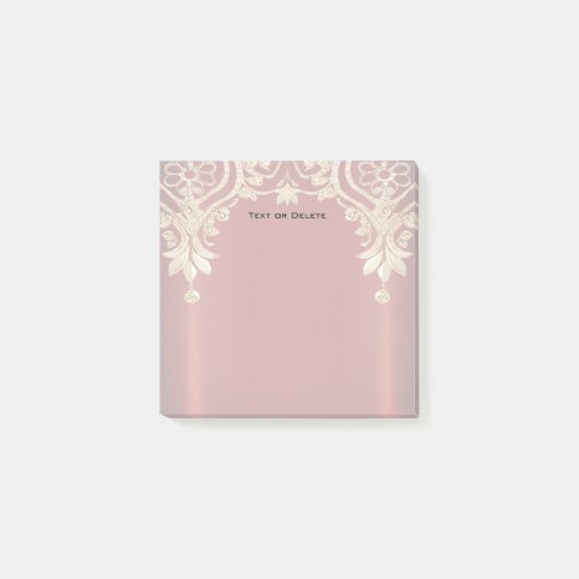 Moderne Gouden Rode Bloemige Post-it Briefjes Post-it® Notes (Voorkant)