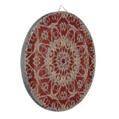 Moderne Gouden Rood Bloemendartbord Dartbord (Voorkant Links)