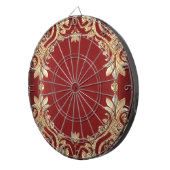 Moderne Gouden Rood Bloemendartbord Dartbord (Voorkant Rechts)