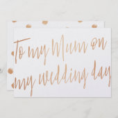 Moderne Gouden Roos "Aan mijn moeder op mijn trouw Kaart (Voorkant / Achterkant)