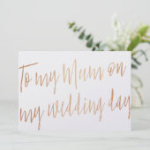 Moderne Gouden Roos "Aan mijn moeder op mijn trouw Kaart (Staand voorkant)