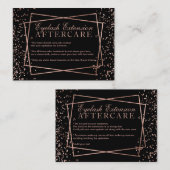 Moderne gouden roos confetti zwarte wimpers visitekaartje (Voorkant / Achterkant)