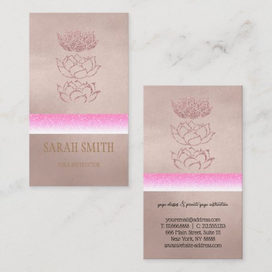 Moderne gouden roos lotus visitekaartje (Voorkant / Achterkant)