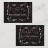 Moderne gouden roos zwarte marmerwimpers visitekaartje (Voorkant / Achterkant)