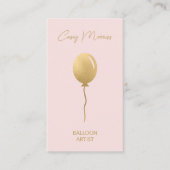 Moderne Gouden Roze Ballon Artiest | Event Planner Visitekaartje (Voorkant)
